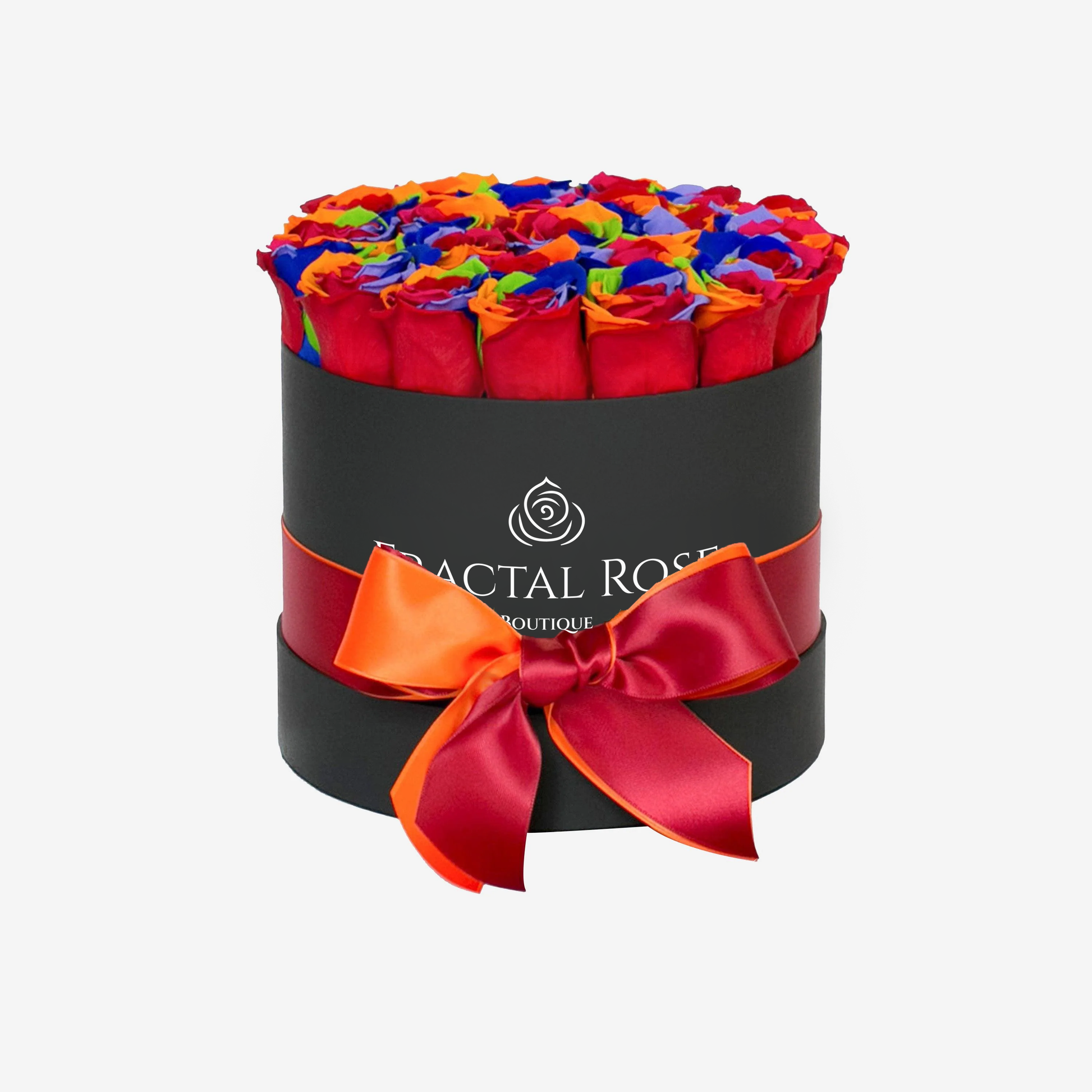 Rainbow Preserved roses in round box - Deluxe Round Box collection - Luxury eternal roses