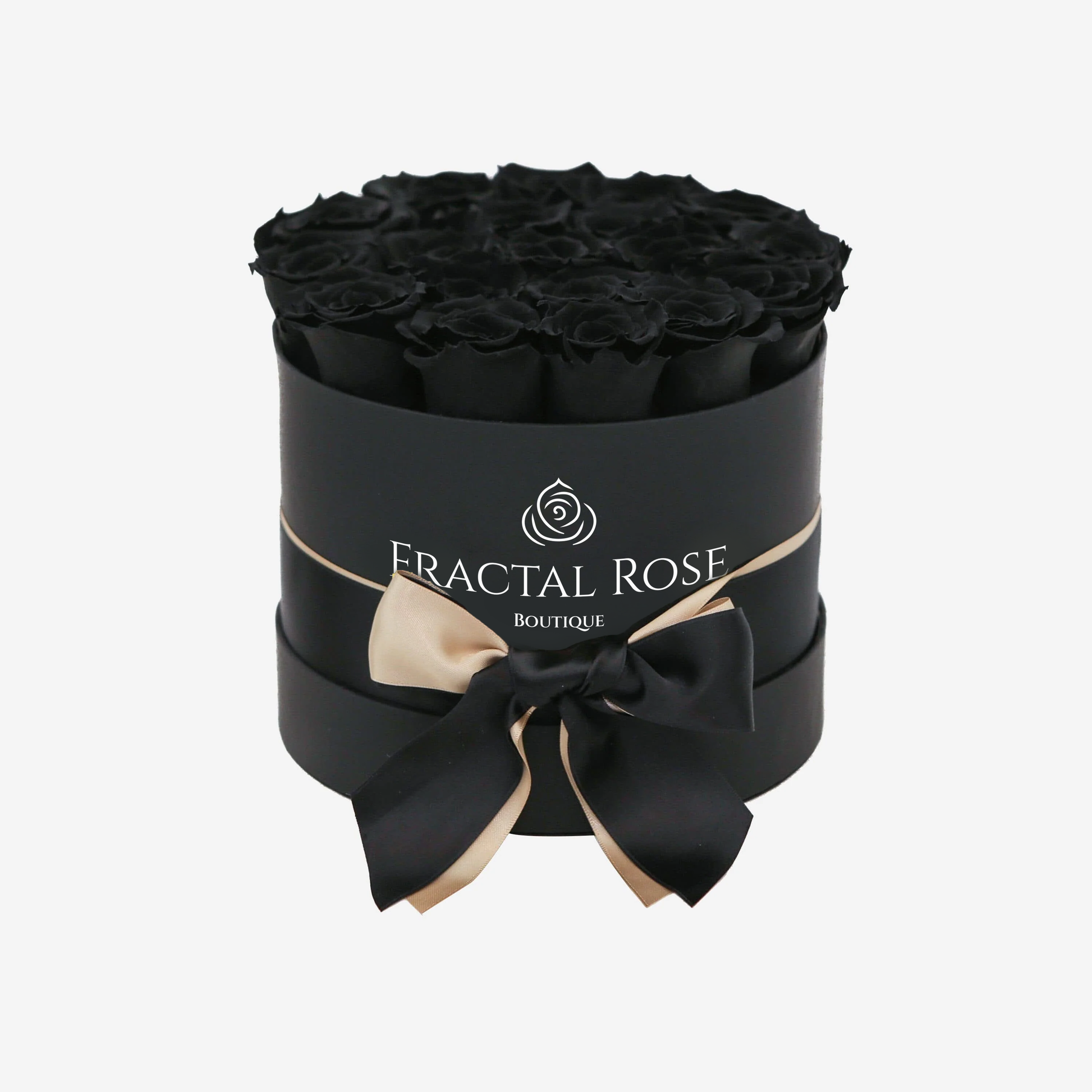 Black Preserved roses in round box - Deluxe Round Box collection - Luxury eternal roses