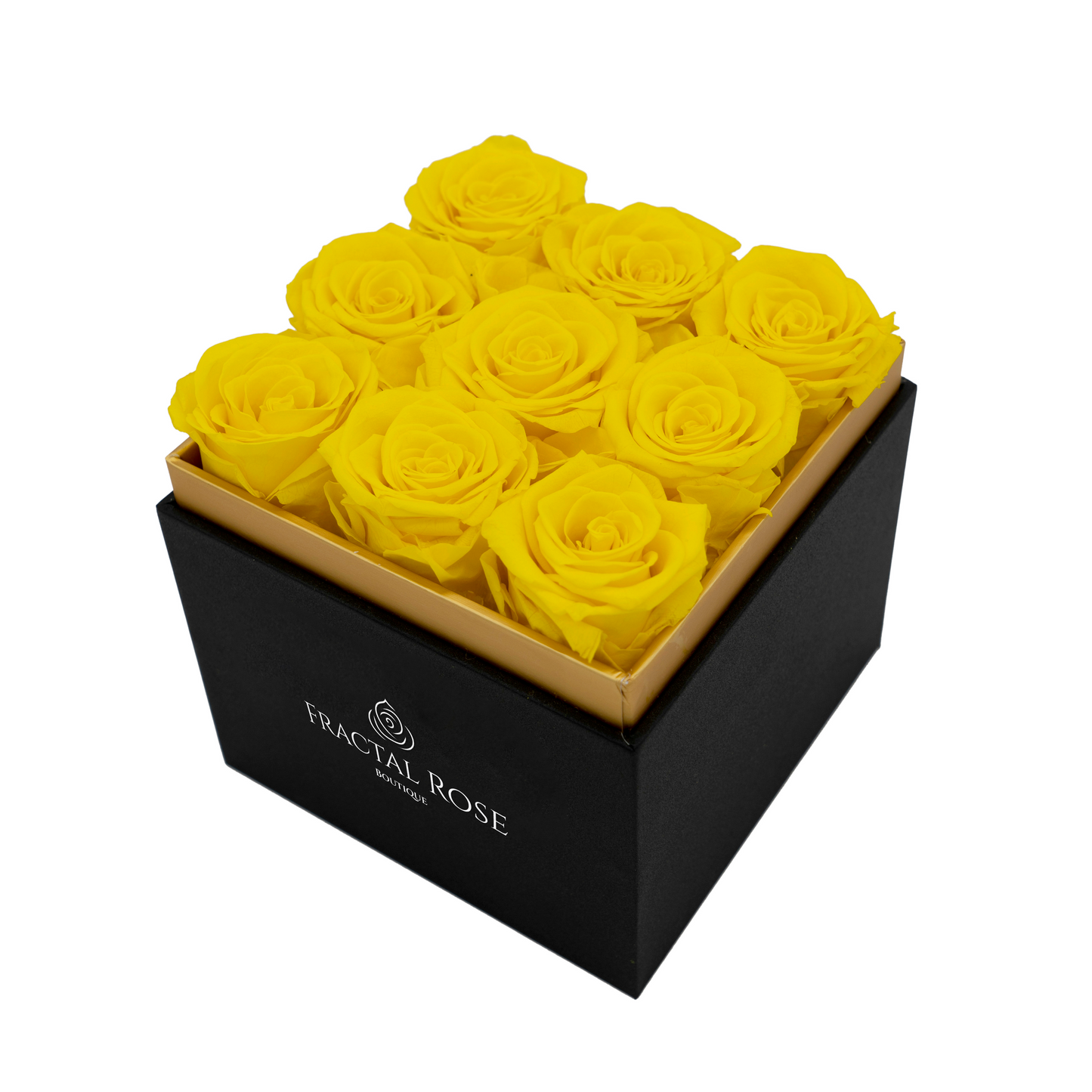 Luxury Preserved Roses - Fractal Box - Square Arrangement - Nine Roses - Exquisite Gift - Lasting Elegance - Fractal Rose Collection