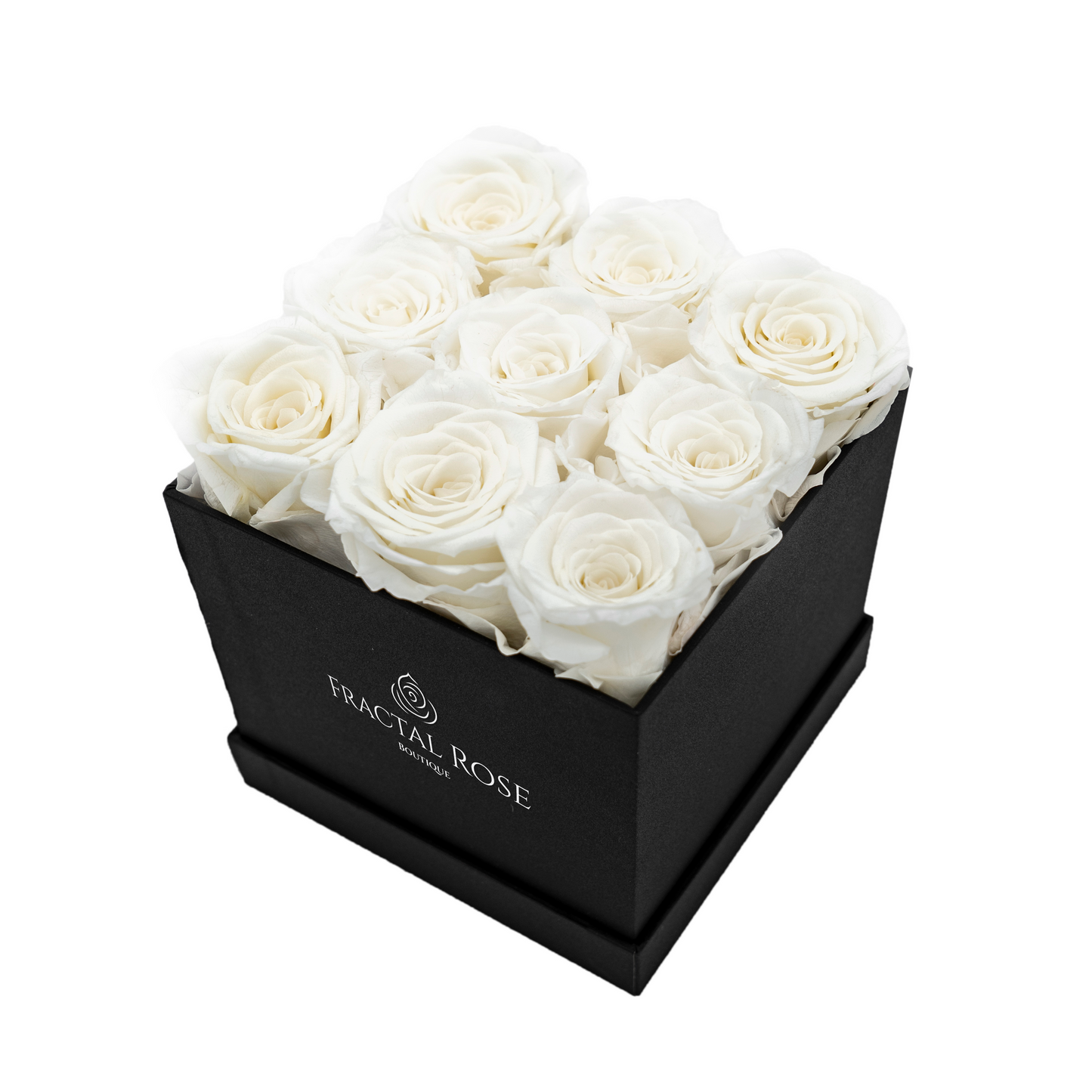 Luxury Preserved Roses - Fractal Box - Square Arrangement - Nine Roses - Exquisite Gift - Lasting Elegance - Fractal Rose Collection