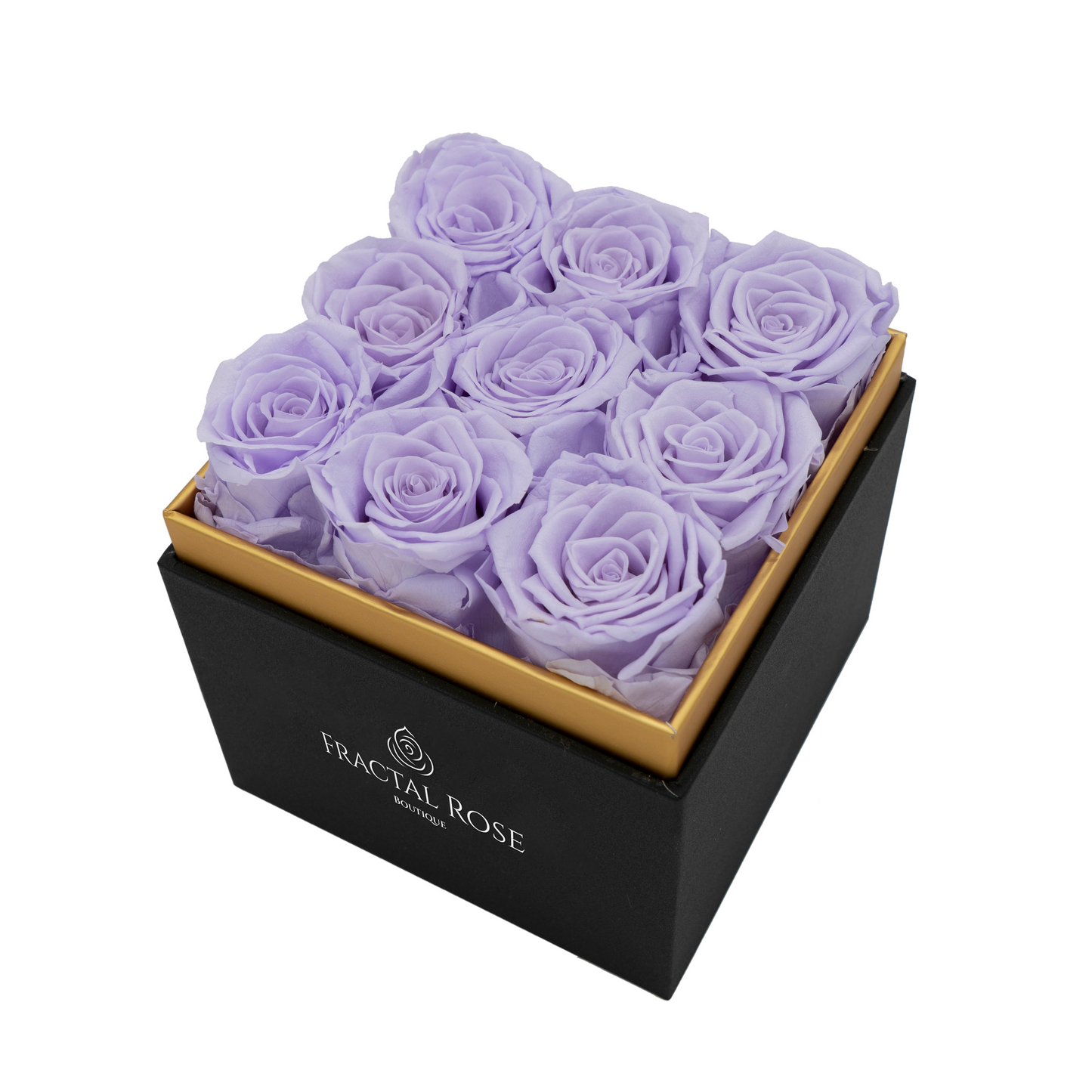 Luxury Preserved Roses - Fractal Box - Square Arrangement - Nine Roses - Exquisite Gift - Lasting Elegance - Fractal Rose Collection