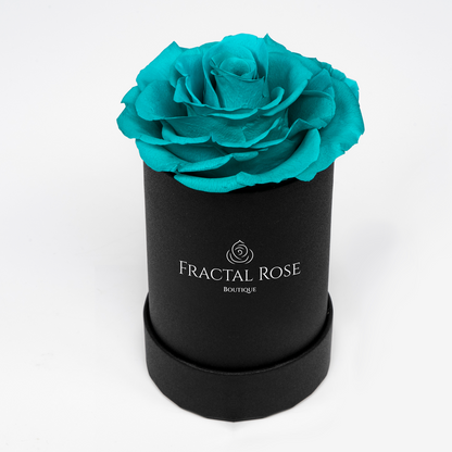 Le Mini Rose - Petite Preserved Rose - Round Box - Single Eternal Rose - Grace and Simplicity - Timeless Beauty - Fractal Rose Collection