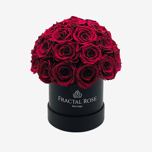 Le Majestic - Luxury Preserved Roses - Circular Box - 20-25 Roses - Elegance and Grandeur - Opulent Floral Arrangement - Fractal Rose Collection