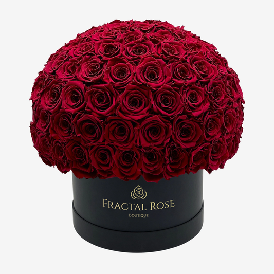 Le Majestic Supreme - Luxury Preserved Roses - Circular Box - 88-92 Eternal Roses - Elegance and Grandeur - Opulent Floral Arrangement - Fractal Rose Collection