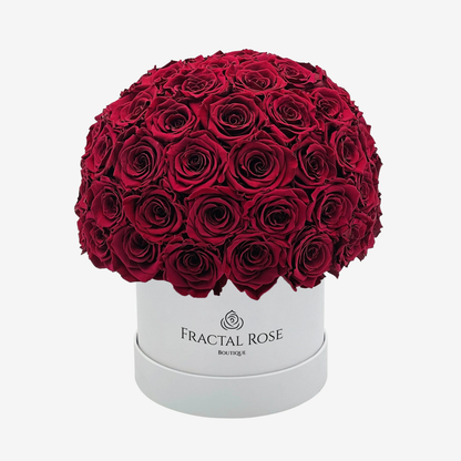 Le Majestic Grand - Luxury Preserved Roses - Circular Box - 50 Eternal Roses - Elegance and Grandeur - Opulent Floral Arrangement - Fractal Rose Collection