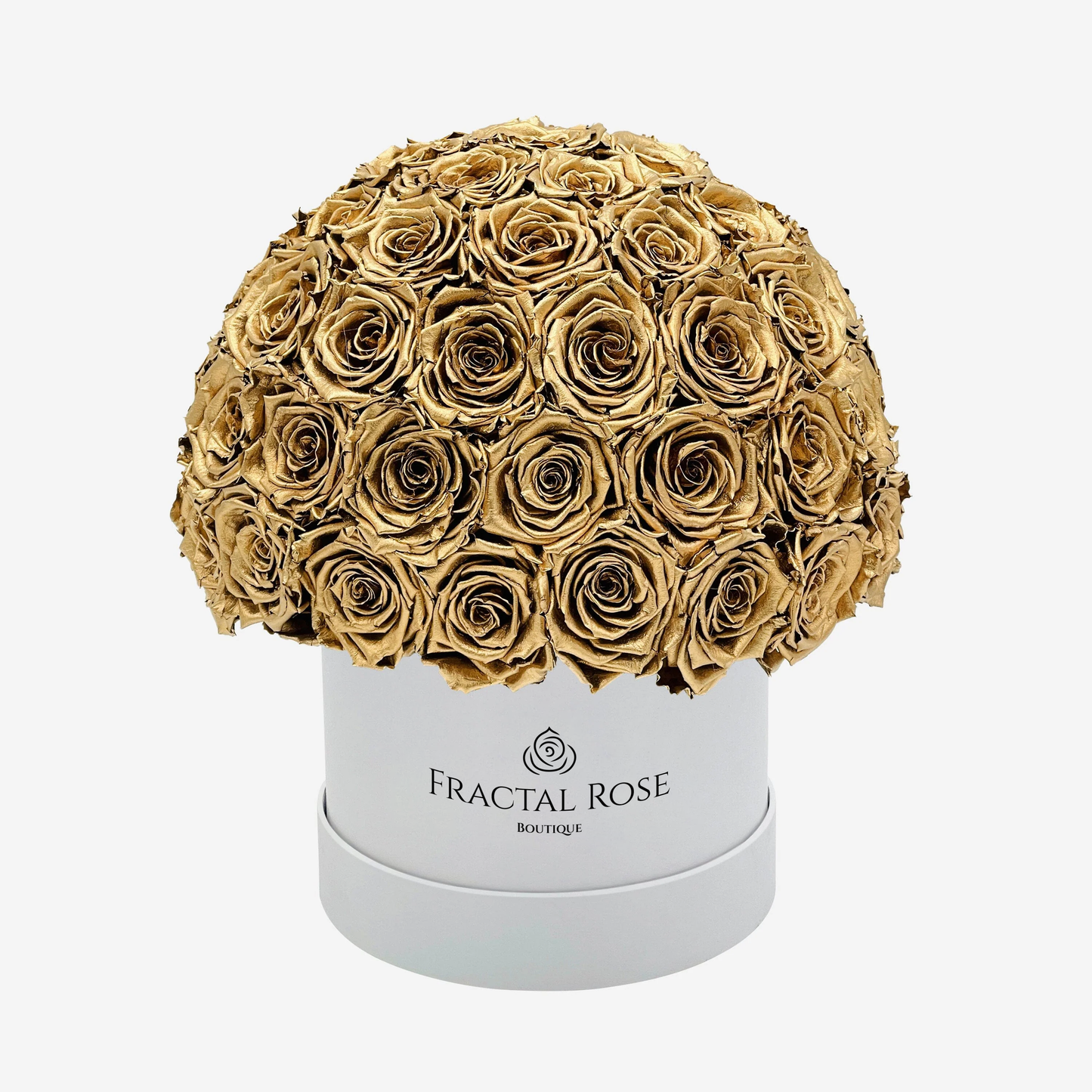 Le Majestic Grand - Luxury Preserved Roses - Circular Box - 50 Eternal Roses - Elegance and Grandeur - Opulent Floral Arrangement - Fractal Rose Collection