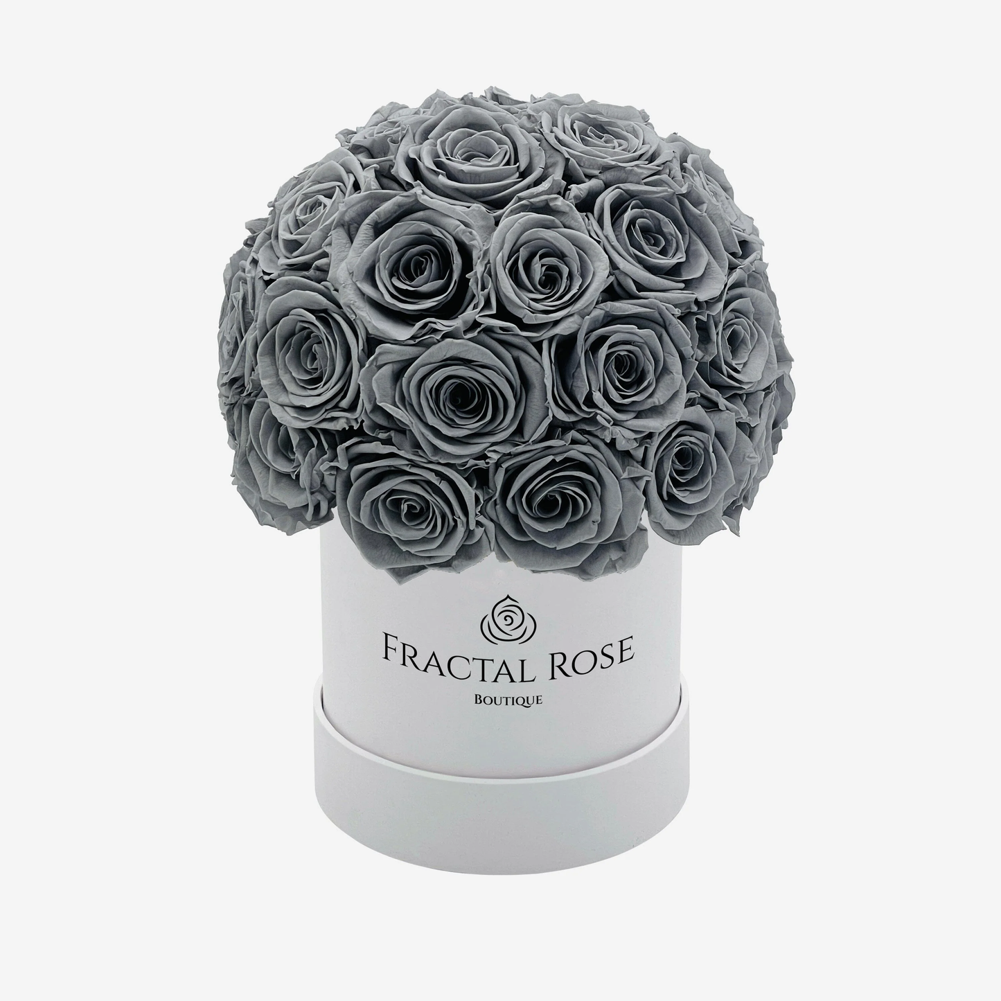 Le Majestic White Box - Luxury Preserved Roses - Circular Box - 20-25 Eternal Roses - Elegance and Grandeur - Opulent Floral Arrangement - Fractal Rose Collection