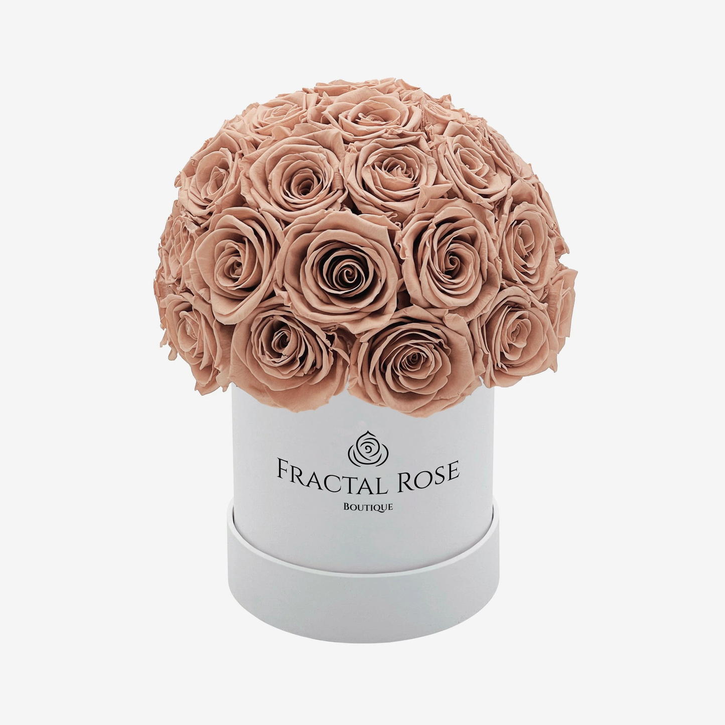 Le Majestic White Box - Luxury Preserved Roses - Circular Box - 20-25 Eternal Roses - Elegance and Grandeur - Opulent Floral Arrangement - Fractal Rose Collection