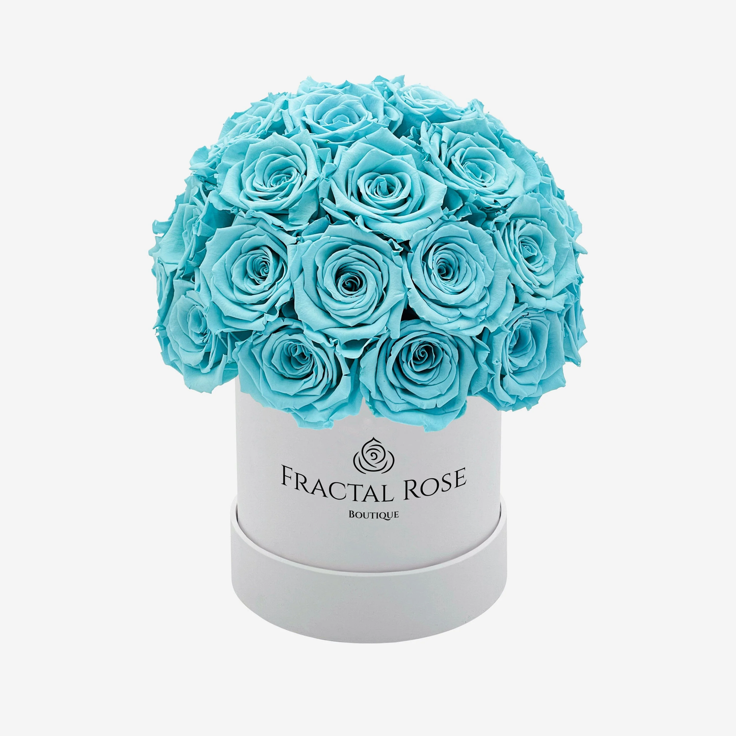 Le Majestic White Box - Luxury Preserved Roses - Circular Box - 20-25 Eternal Roses - Elegance and Grandeur - Opulent Floral Arrangement - Fractal Rose Collection